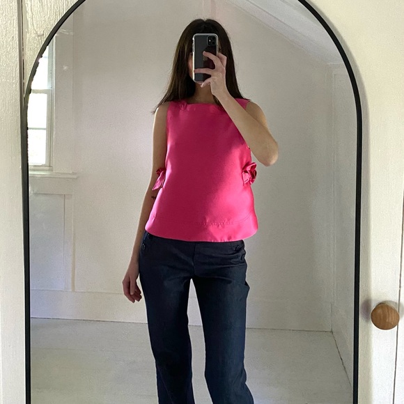 Soeur Tishka Structured Satin Shirt in Rose Size FR 34 - Picture 4 of 12